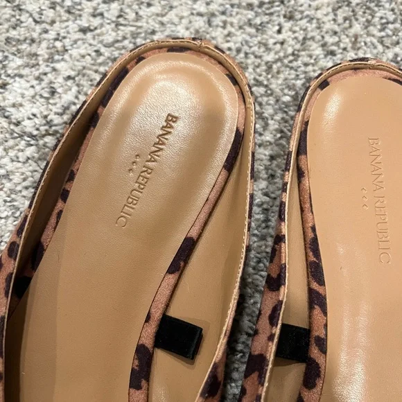 8 Banana Republic Cheetah Leopard Print Mules Slides - Picture 3 of 5